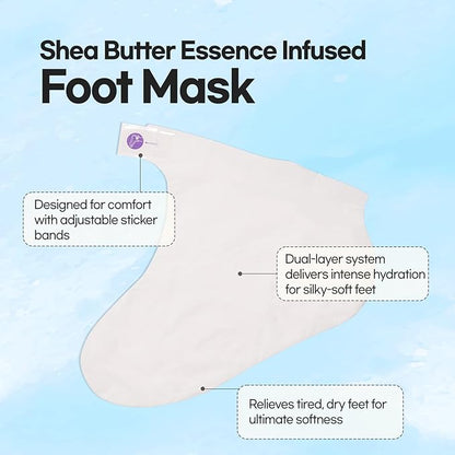 Epielle Intensive Repairing Foot Mask 6 Pairs, Deep Moisturizing Socks for Dry, Cracked Feet, Self Care Gifts for Women, Spa Kit, Stocking Stuffers, Thanksgiving Essentials