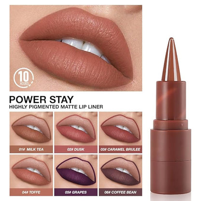 AMY'S DIARY Matte Crayon Lip Liner Lipstick Makeup, Precision Tip Matte Lip Crayon, Longwear Up To 24Hrs,Matt Lip Liner Make Up Smudge-Proof Lip Contour Waterproof for Women (Toffe, Regular)