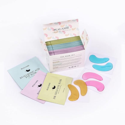 Under Eye Patches Gold and Hyaluronic Acid for puffy eyes,Rose Eye Masks for Dark Circles and Puffiness skin care Smooth Wrinkles products 30 Pairs