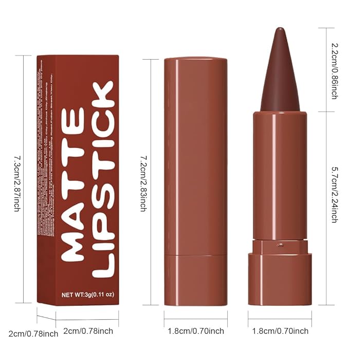 2Pcs Gradient Matte Lipstick Crayon Lip Liner pencil, Flawless Contour Gradual Ombre Effect lip Pencil, Lipstick for Women Long Lasting Waterproof Smudge Proof Lipstick Pencil 05#+08#