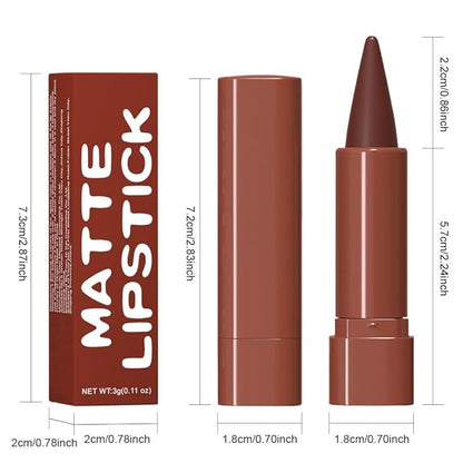 2Pcs Gradient Matte Lipstick Crayon Lip Liner pencil, Flawless Contour Gradual Ombre Effect lip Pencil, Lipstick for Women Long Lasting Waterproof Smudge Proof Lipstick Pencil 05#+08#