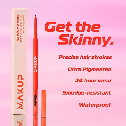 Makup Beauty Skinny Brow - Ultra Thin Eyebrow Pencil, Waterproof, Precise Micro Brow Pencil creates Hair-like Strokes for Full, Natural Brows Black (Caviar)