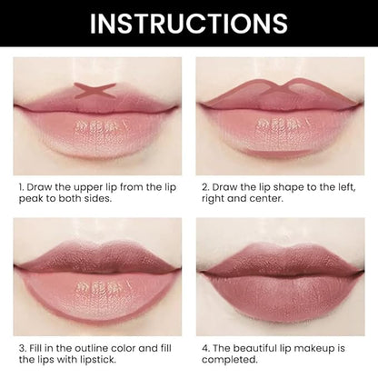 2-in-1 Light Nude Beige Lip Liner & Lipstick Set Kit for Women, Matte Lips Kit with Lip Liner Lip Stains Long Lasting Waterproof 24 Hour Lipstick and Lip Liners Combo Lipliners Pencil Set 23