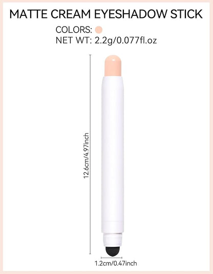 Erinde Waterproof Cream Eyeshadow Stick, Matte Nude Eye Shadow Sticks, Longwear Blendable High Pigmented, Neutral Eye Shadow Sticks Matte for Older Eyes, Smokey Eyeshadow Pencil Crayon, Nude beige
