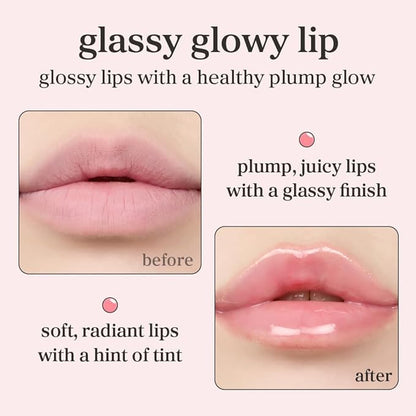 NOONI Korean Lip Oil - Applepeony | Long-Lasting, Moisturizing, Plumping, Revitalizing for Dry Lips, Waterproof, No Peel Off, Hydrating, Nourishing Crystal Clear, Stocking Stuffers 0.12 FL Oz