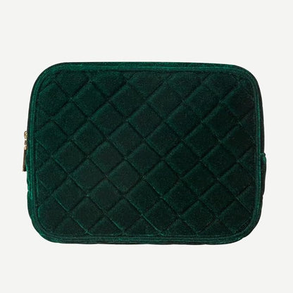 Conair Travel Double Zip Organizer - Toiletry Bag - Makeup Bag - Travel Makeup Bag - Makeup Organizer - Gifts for women - Green Velvet
