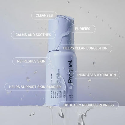 Prequel Skin Universal Skin Solution Hypochlorous Acid Spray for Face and Body. Fine Mist HOCL Facial Cleanser and Dermal Spray with Minerals & Electrolyzed Water - pH-Stabilized Care. 4oz