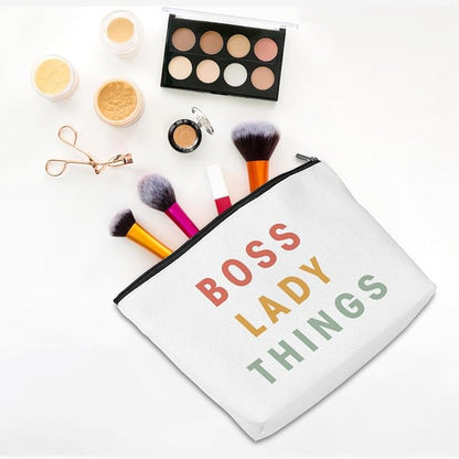 Boss Lady Gifts for Women Boss Gifts Makeup Bag Leadership Gifts Thank You Gifts Cosmetic Bag Zipper Pouch Promotion Appreciation Gifts for Coworkers Supervisor Manager Christmas Birthday Gifts