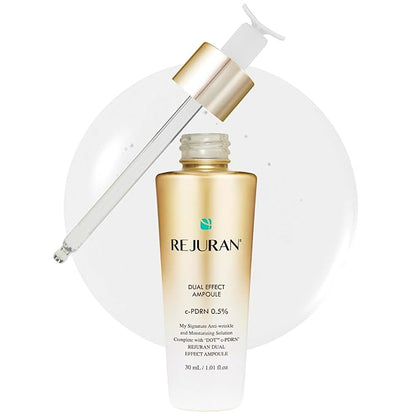 REJURAN® Dual Effect Ampoule, DOT DUAL c-PDRN® - Salmon DNA Face Serum for Deep Rejuvenation, Wrinkle Care, Firming, Skin Elasticity with Visible Anti-Aging Results. Korean Skincare (1.01 fl oz)