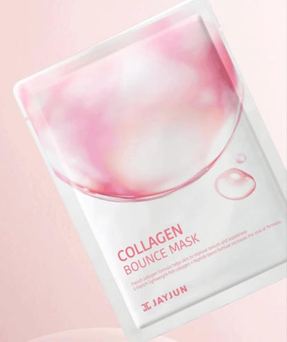 JAYJUN Collagen Bounce Mask (10 Sheets) – Firming & Plumping with French Marine Collagen 0.77 fl. oz.