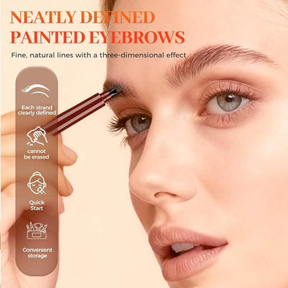 Microblading Eyebrow Pencils for Women,2026 Upgraded 3D Waterproof Eyebrow Pen,Long Lasting 4-Tip Brow Pencil, Eye Brow Pen for Natural Brows (Gray)
