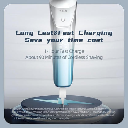 Men's Shaver Electric Rotary Razor 3D Floating Cutter Head Type-c One Hour Fast Charge Waterproof Razor with Led Display Wet Dry Shaving X3 Series Gift for Dad Husband Boy Friends