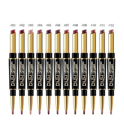 3Pcs Seductive Red, Nude Pink, Oxblood Red Matte Lip Liner & Lipstick Set – Double-Ended 2-in-1 Lip Liner and Matte Lipstick Combo, 24-Hour Wear, Smudge-Proof, Non-Drying, Lightweight, lapiz de labios