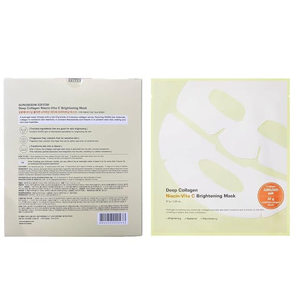 SUNGBOON EDITOR Deep Collagen Niacin-Vita C Overnight Mask | Brightening & Wrinkle Care Mask | 2,160,000PPB Collagen + Niacinamide + Vita C | Stocking Stuffers for Women | Korean Skincare, 4ea