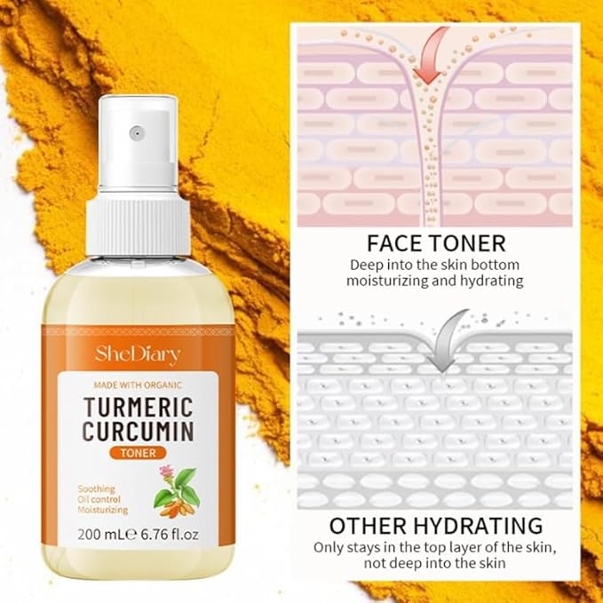 Turmeric Toner Spray Calming Hydrating Soothing Oil Control Moisturizing Face Mist (4)