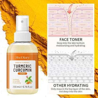 Turmeric Toner Spray Calming Hydrating Soothing Oil Control Moisturizing Face Mist (4)