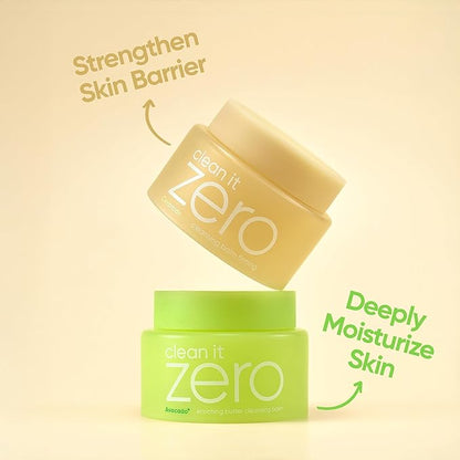 BANILA CO Clean it Zero Barrier Boosting Balm Duo | Enriching Butter & Firming Cleansing Balms for Dry & Sensitive Skin | Hydrating & Skin Barrier Repair (Pack of 2 travel sized balms, 50ml each)