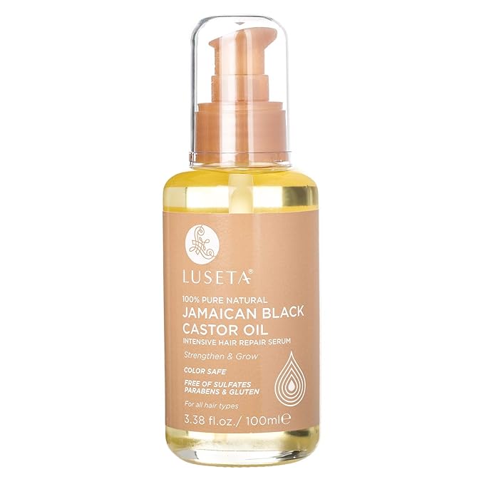 Luseta 100% Pure Natural Jamaican Black Castor Oil Hair Oil, Moisturizing & Healing, For Hair Growth 3.38oz