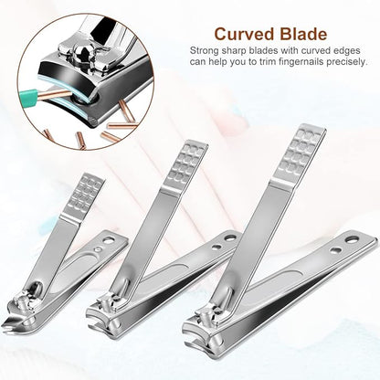 Nail Clippers Set 18 Pieces Stainless Steel Manicure Kit, Professional Grooming Kits, Nail Care Tools with Luxurious Travel Case