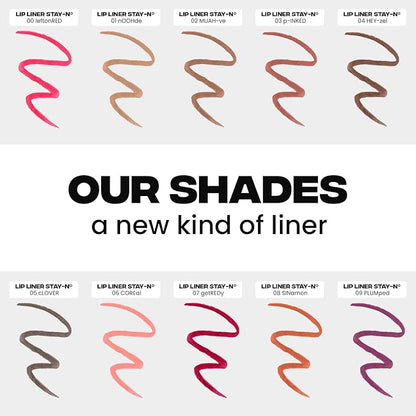 Sacheu Lip Liner STAY-N Peel Off Lip Stain — Long Lasting Matte Lip Tattoo Transfer Proof Lipstain Infused with Hyaluronic Acid & Vitamin E for All Skin Types — Vegan & Cruelty-Free, SINamon