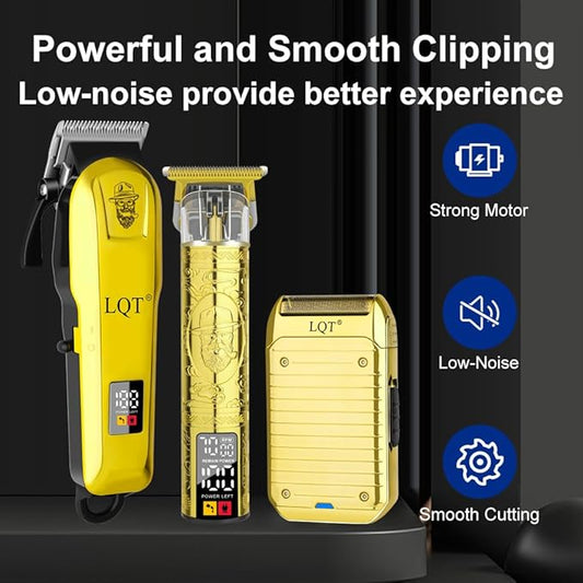 Professional Cordless Hair Clippers Kit - Rechargeable Trimmer for Men with Precision Blades & Accessories | Barber-Grade Home Haircut Set