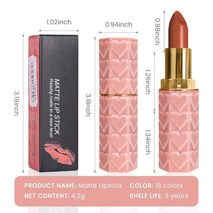 3 Pcs Matte Velvet Lipstick for Women Set,Nude Long Lasting Matte Lip Stick 24H Waterproof for Girls Natural Lip Makeup,Matte Non-Stick Lipstick Makeup for Women,labiales magicos 24 horas originales
