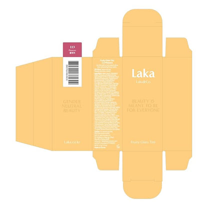 Laka Fruity Glam Tint, Glowing Lip Stain with Wide Color Spectrum, Hydrating & Lightweight Texture, Long-Lasting Bold Stain, Non-Sticky, Vegan, K-Beauty (#113 Pleasure, 4.5g/0.15oz)