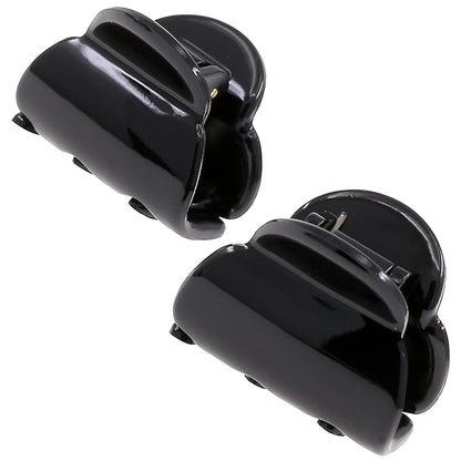 Camila Paris CP3478 French Hair Clip for Women, Set of 2 Small Black Girls Hair Claw Clips Fashion Durable Hair Accessories for Women, Luxury Ladies Strong Hold No Slip Grip Clamp, Made in France