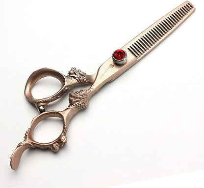 Professional Japanese Hair Scissors - 440C Stainless Steel/Rose Razor Edge (6-inch, 2pc Set) with Gift Scissors Bag