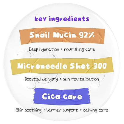 Daily Microneedle Serum "Angry Snail" – 92% Snail Mucin, Microneedle Shot 300, Cica Care, Hydration Serum, Glass Skin, Korean Beauty, 1.69 fl oz / 50ml