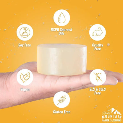 Men’s All-in-One Shampoo & Body Soap Bars – Extra Thick 1.6” Glycerin Hair & Body Soap Bars - 2 Soaps - Spiced Sawdust Scent - with Coconut Oil, Oat Protein & Cedarwood Oil - Made in USA - 14.5 oz