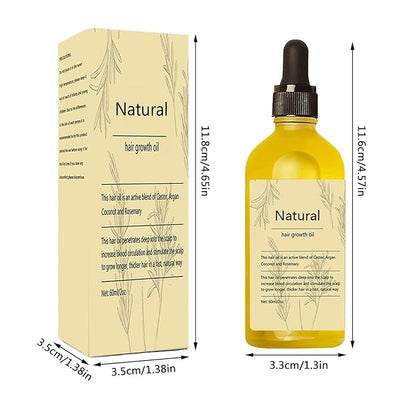 Natural Hair Growth Oil, 2 PCS Rosemary Oil for Hair Growth Organic, Hair for Dry Damaged Hair and Growth