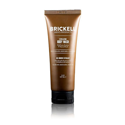 Brickell Men's Exfoliating Body Wash, Natural and Organic Body Scrub and Gel Wash to Cleanse and Reveal Fresh, Clear Skin, 8 Ounce, Scented (Fresh Mint, 8 oz)