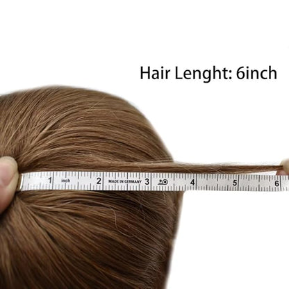 FACE MIRACLE Hair System for Men French Lace Mens Toupee Human Hair Replacement System Lace with PU Toupee for Men Male Hair Piece Wigs 6"X8" #22R