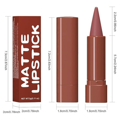 BINGBRUSH 2-in-1 Gradient Lip Liner & Lipstick Combo,Matte Longwear Waterproof Lip Pencil with Cone Tip,Smudge Proof Crayon for Flawless Ombre Contour (6pcs-01#03#04#05#07#08#)