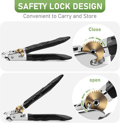 Toenail Clippers for Thick Toenails, Wide Jaw Opening Nail Clippers for Men, Heavy Duty Ingrown Toenail Clippers Nail Cutters, Ultra Sharp Slanted Nail Clippers with Long Handle