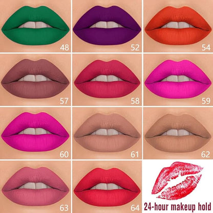 1Pcs 2 in 1 Orange Red Matte Lip Liner and Liquid Lipstick Stain Makeup Set for women, Orange Red Long Lasting Smudge Proof Lip Tint Matte Finish Lip Gloss for All-Day Color Hold Easy to Use 54#