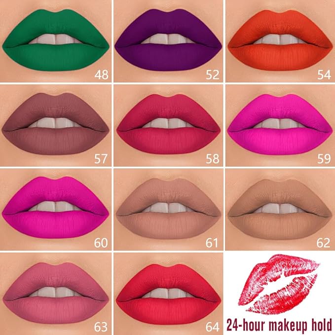 evpct 1Pcs Hot Pink Matte Lip Liner & Liquid Lipstick Stain Makeup Set for Women, Hot Pink Lip Liner Stain Long Lasting Waterproof Smudge Proof, Cruelty Free Lip Stick Makeup 24 hours originales, 59