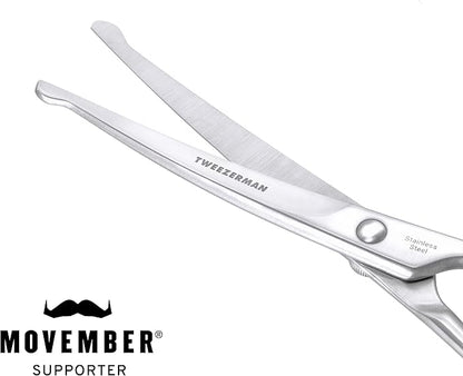 Tweezerman 7" Pet Grooming Scissors with Safety Round Tips, Professional Curved Grooming Shears for Dogs and Cats