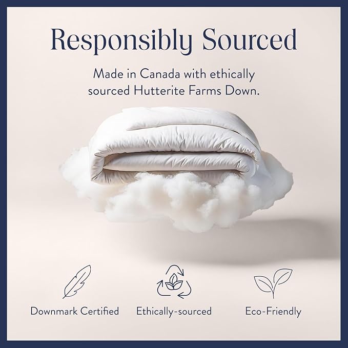 Brooklinen Ultra Warm Luxury Down Comforter, 100% Natural Canadian Duck Down Duvet Insert - 750 Fill Power, Baffle Box Construction, 100% Cotton Shell, King/Cali King Size Comforter