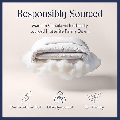 Brooklinen All Season Luxury Down Comforter, 100% Natural Canadian Duck Down Duvet Insert - 700 Fill Power, 100% Cotton Shell, Baffle Box Construction, Twin/Twin XL Size Comforter