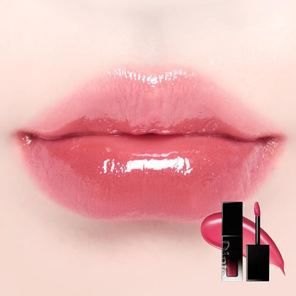 DINTO Blur-Glowy Lip Tint - Glossy Finish, Hydrating, Long Lasting, Lightweight Texture, Non-Sticky, Vegan & Cruelty-Free, K beauty (215 Munia, 0.11 fl.oz) (30 colors)