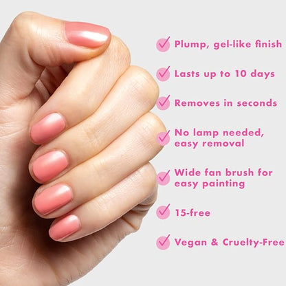 Olive & June Long Lasting Nail Polish | Plump, Gel-Like Finish No Lamp Needed, Lasts up to 10 days | Salon-Quality at Home | 15-Free, Vegan & Cruelty-Free Chip-Resistant | Papaya Gloss, Coral
