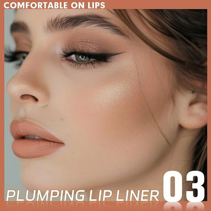 Matte Crayon Lip Liner Pencil, Nude Lip Liners Lipstick For Women, Plump Creamy Formula With Silicone Smudger for Define Contours & Sculpting Lip, Cruelty-Free, 0.75g/0.026oz