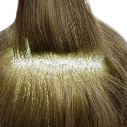 FACE MIRACLE Hair System for Men French Lace Mens Toupee Human Hair Replacement System Lace with PU Toupee for Men Male Hair Piece Wigs 7"X9" 7# VERY LIGHT BROWN