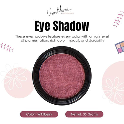 Vera Moore Eyeshadow, Highly Pigmented Eyeshades and Textures, Provide Bold and Lasting Looks, Suitable for Any Event, Easily Blendable Eye Makeup in Multiple Shades. (Wildberry)