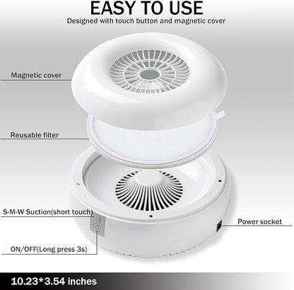 Nail Dust Collector Nail Tech with 2 Reusable Filters Powerful Suction Nail Vacuum Cleaner Fan Dust Collector Professional Electric Extractor Magnetic Cover Low Noise for Acrylic Gel
