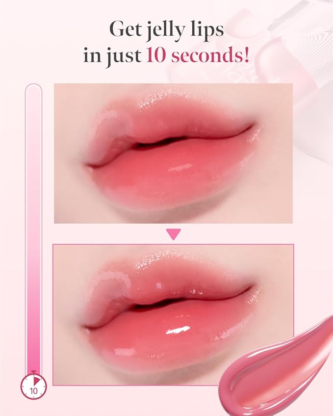 CORLAHAZE Glow Lock Jelly Tint 104 Caramel 4g, Hydrating Jelly Glow Lip Stain, Glass-Like Shine Lip Gloss, Long-Lasting Color, Moisturizing Lip Enhancer, Collectible Lock-Shaped Design, Korean Makeup