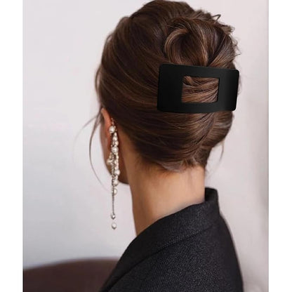 Velscrun Flat Hair Clips for Women Girls, Matte Lay Flat Claw Clips, Strong Hold Large Side Hair Clip All Hair Types, French Duck Billed Non Slip Grip Daily Styling Matte Nature Hair Jaw Claw Clip