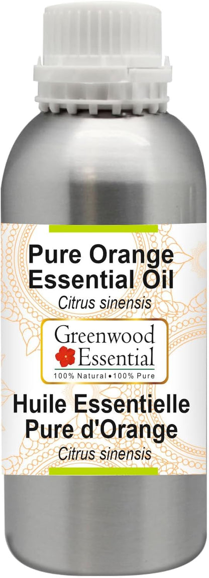 Greenwood Essential Pure Orange Essential Oil (Citrus sinensis) Steam Distilled 630ml (21.3 oz)